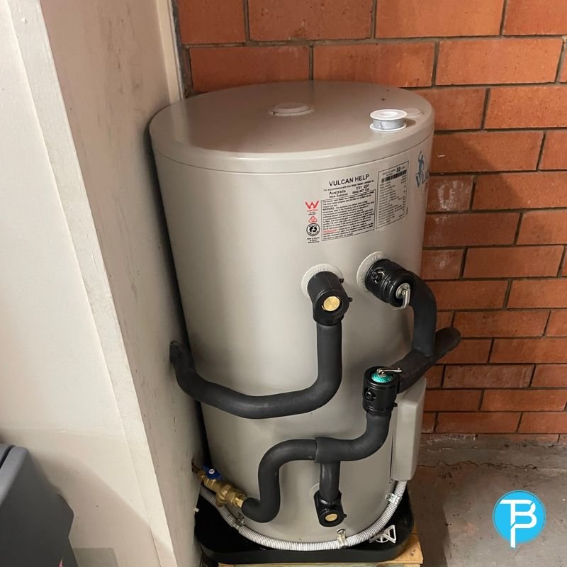 Gas hot water unit fitted on a wall